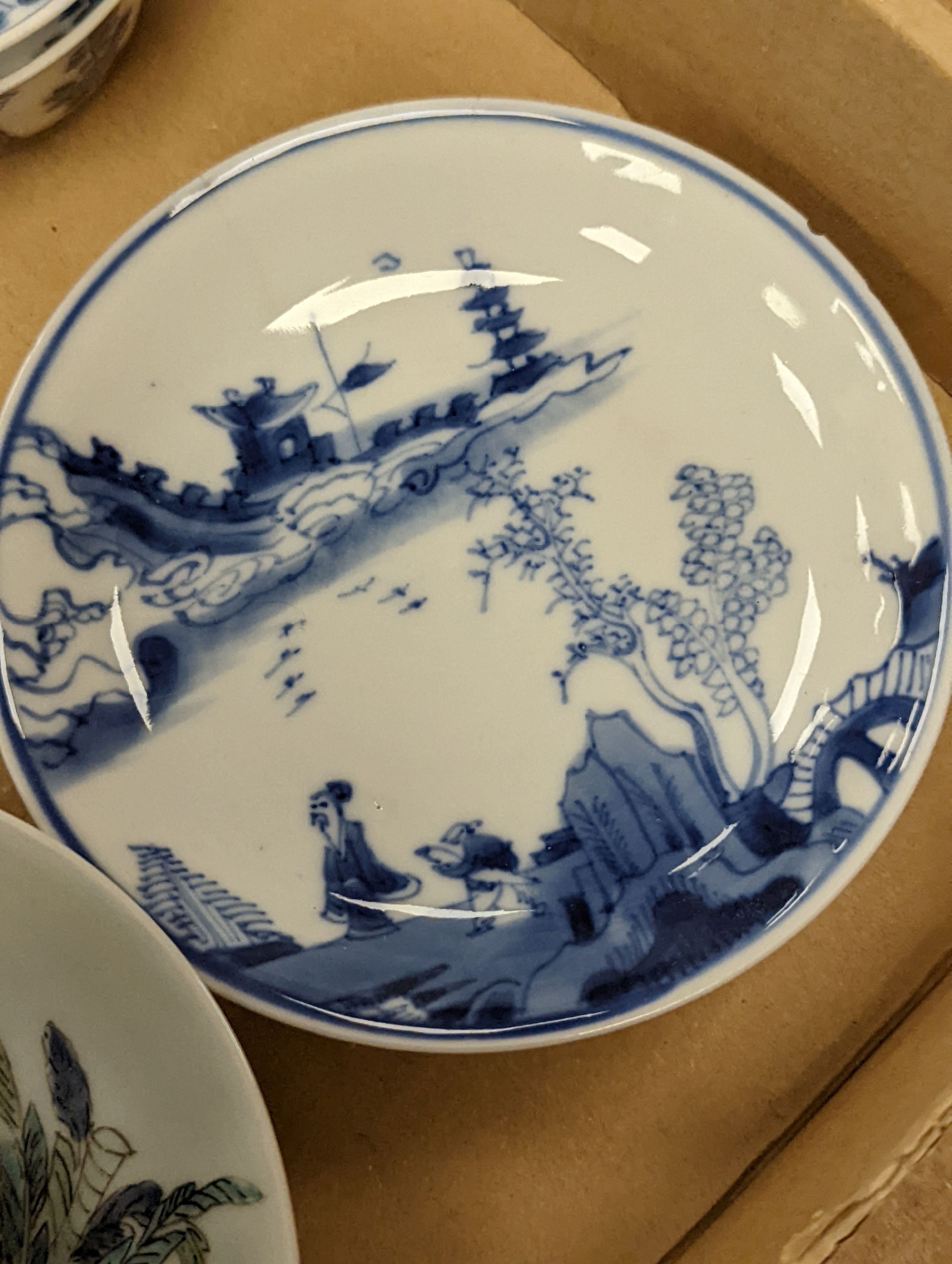 A group of Chinese porcelain teabowls and saucers, 18th-20th century